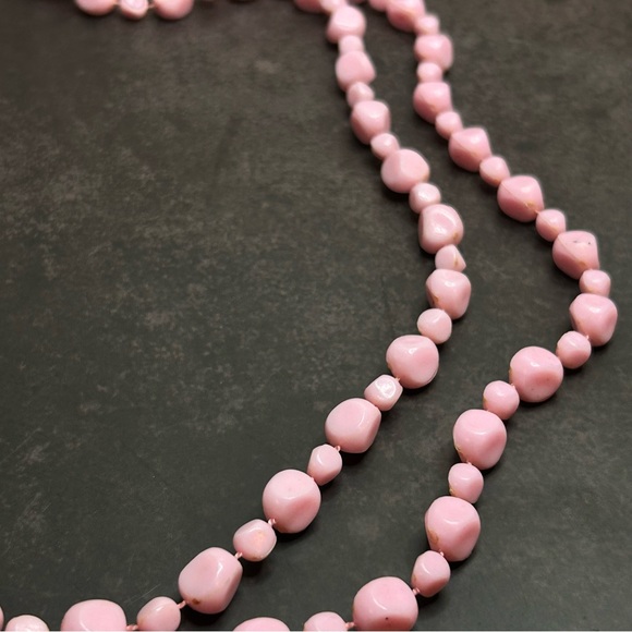 Light Pink Beaded Long Necklace - Picture 3 of 3